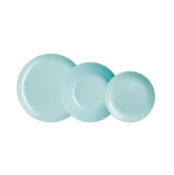 Vajilla Diwali Luminarc 18 piezas 6 servicios vidrio opal turquesa