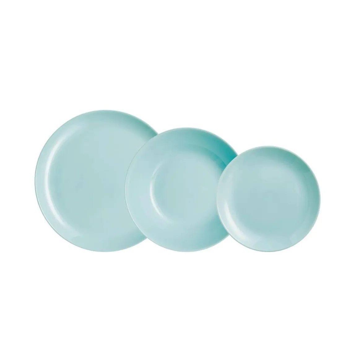 Vajilla Diwali Luminarc 18 piezas 6 servicios vidrio opal turquesa