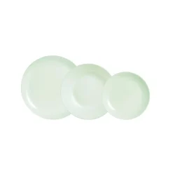 Vajilla Diwali Paradise Luminarc 12 piezas 4 servicios vidrio opal verde