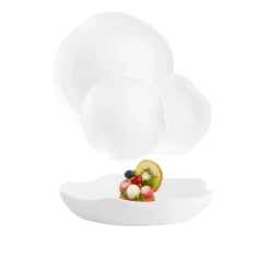 Vajilla Galeo Luminarc 18 piezas 6 servicios vidrio opal blanco