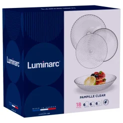 Vajilla Pampille Luminarc 18 piezas 6 servicios opal