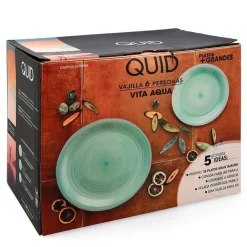 Vajilla Vita Aqua Quid 18 piezas gres azul