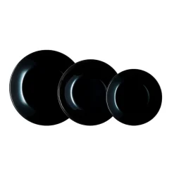 Vajilla Zelie Arcopal 12 piezas 4 servicios negro