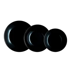 Vajilla Zelie Luminarc 18 piezas 6 servicios vidrio negro
