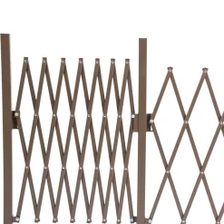 Valla de exterior Sweden Outsunny extensible + rueda central marrón 103,5x405x31 cm