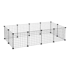 Valla metálica para mascotas PawHut 12 paneles negro 36x106x73 cm