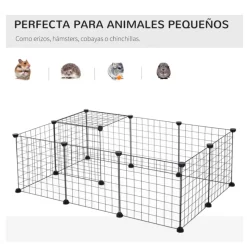 Valla metálica para mascotas PawHut 12 paneles negro 36x106x73 cm