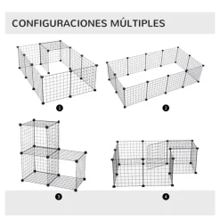 Valla metálica para mascotas PawHut 12 paneles negro 36x106x73 cm