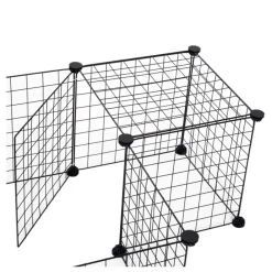 Valla metálica para mascotas PawHut 12 paneles negro 36x106x73 cm