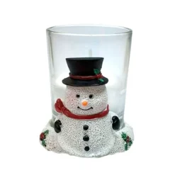 Vaso con vela muñeco de nieve 6 cm