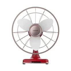 Ventilador de sobremesa Cecotec EnergySilence 1090 RetroDesk Design 40W 3 velocidades orientable rojo Ø30 cm