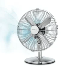 Ventilador de sobremesa Cecotec EnergySilence 620 RetroDesk 40W oscilante 3 velocidades plata 30 cm