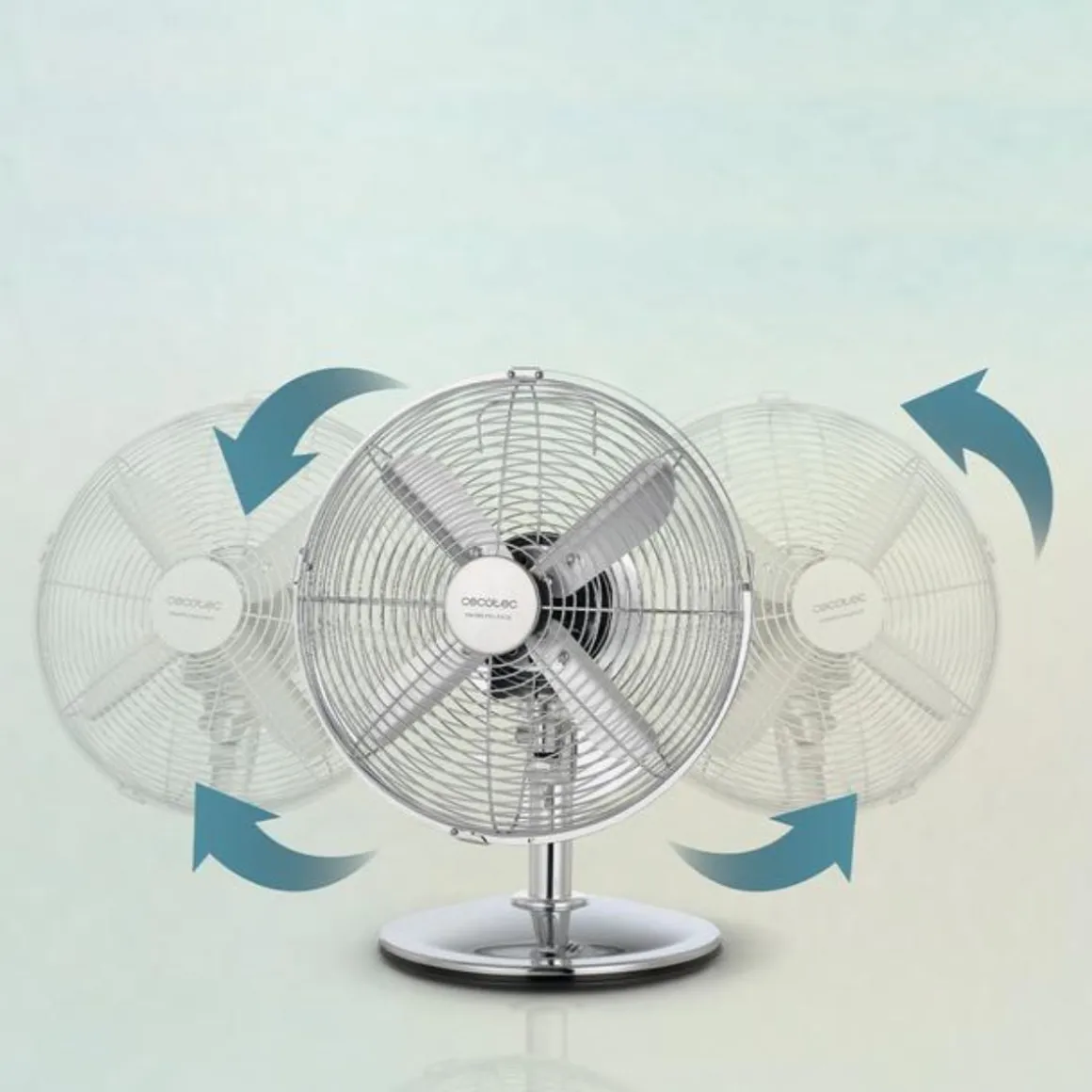 Ventilador de sobremesa Cecotec EnergySilence 620 RetroDesk 40W oscilante 3 velocidades plata 30 cm