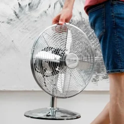 Ventilador de sobremesa Cecotec EnergySilence 620 RetroDesk 40W oscilante 3 velocidades plata 30 cm