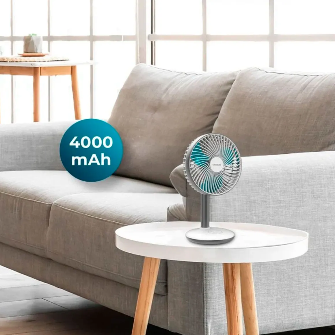 Ventilador de sobremesa Cecotec EnergySilence 4000 Portable Desk 4000mAh inalámbrico blanco
