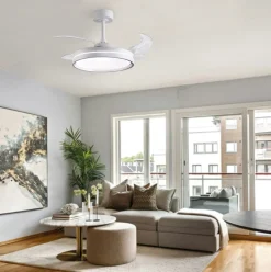 Ventilador de techo Akran Bel Air 72W 4 aspas retráctiles con luz LED Ø108 cm