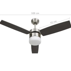 Ventilador de techo Aloe 3 aspas mando a distancia marrón oscuro Ø108 cm