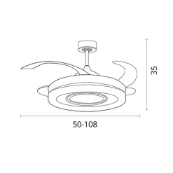 Ventilador de techo Amaltea Bel Air 116W 4 aspas retráctiles blanco Ø108 cm