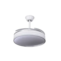 Ventilador de techo Atlantis 4 aspas retráctiles con mando a distancia blanco Ø50 cm