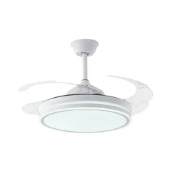 Ventilador de techo Atlantis 4 aspas retráctiles con mando a distancia blanco Ø50 cm
