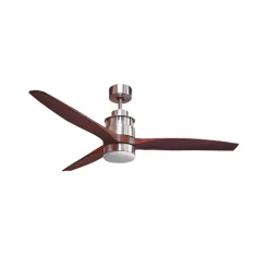 Ventilador de techo Bravo Lumit 16W 3 aspas con luz LED níquel/wengué Ø132x43 cm