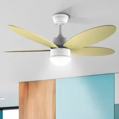 Ventilador de techo Cecotec EnergySilence Aero 4260 SunLight 40W función verano/invierno amarillo Ø106 cm