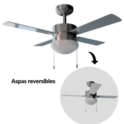 Ventilador de techo Cecotec EnergySilence Aero 450 50W 4 aspas reversibles blanco/gris