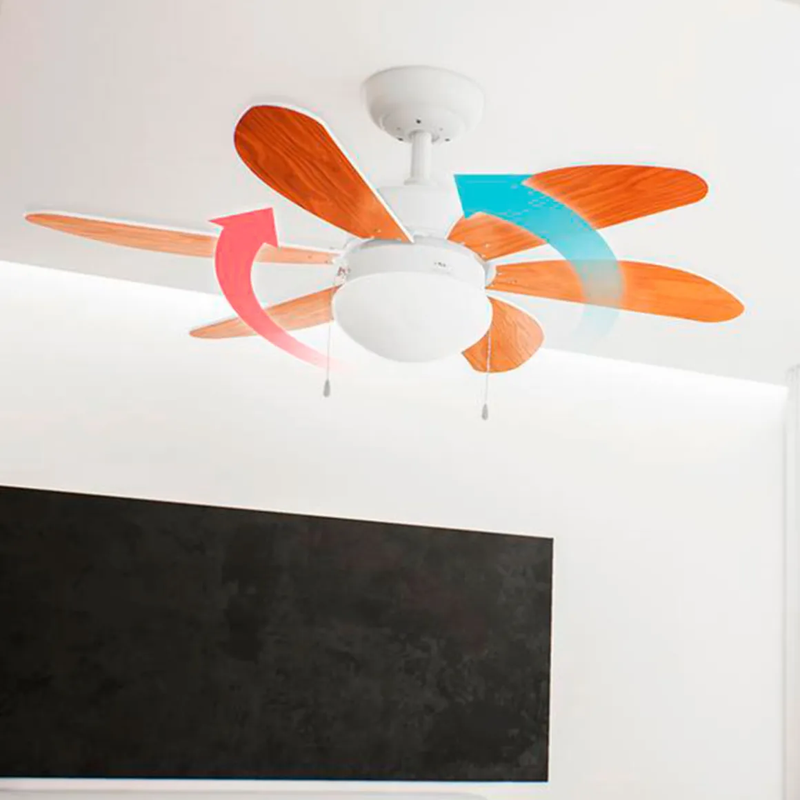 Ventilador de techo Cecotec EnergySilence Aero 360 50W 6 aspas reversibles blanco/marrón
