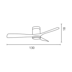 Ventilador de techo Cefiro On Bel Air 40W 3 aspas con luz LED Ø130 cm