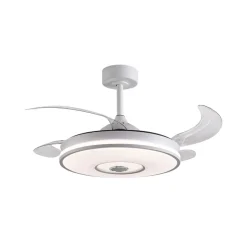 Ventilador de techo Colors Bel Air 72W 4 aspas retráctiles con altavoz Bluetooth blanco Ø108 cm