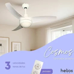 Ventilador de techo Cosmos Helios Home 50W 3 aspas con control remoto blanco Ø107 cm