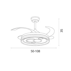 Ventilador de techo Dafne Bel Air 72W 4 aspas retráctiles mando a distancia Ø108 cm