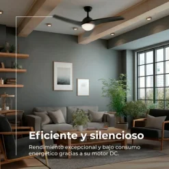 Ventilador de techo Evvo V522 60W 3 aspas 6 velocidades negro Ø132 cm