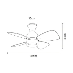Ventilador de techo Fresco Lumit AC 4 aspas Ø81x35 cm
