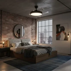 Ventilador de techo Galeno 4 aspas retráctiles con mando a distancia Ø106 cm