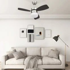 Ventilador de techo Halo 3 aspas con mando a distancia marrón oscuro Ø76 cm