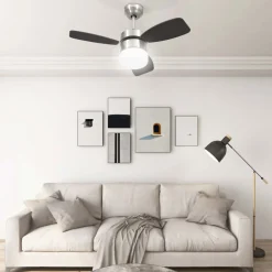Ventilador de techo Halo 3 aspas con mando a distancia marrón oscuro Ø76 cm