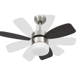 Ventilador de techo Halo 3 aspas con mando a distancia marrón oscuro Ø76 cm