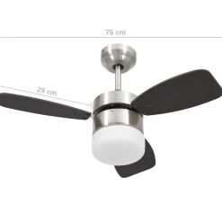 Ventilador de techo Halo 3 aspas con mando a distancia marrón oscuro Ø76 cm