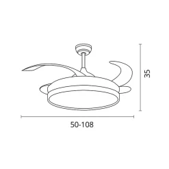 Ventilador de techo Kepler Bel Air 72W aspas retráctiles mando a distancia Ø108 cm