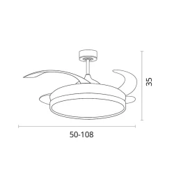 Ventilador de techo Kigali Bel Air 72W aspas retráctiles mando a distancia Ø108 cm