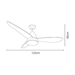 Ventilador de techo Marino Lumit DC LED 16W mando a distancia Ø122x45 cm