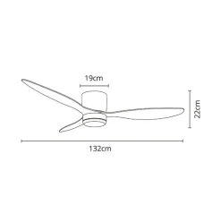 Ventilador de techo Nasim Lumit 16W 3 aspas con luz LED plateado Ø132 cm
