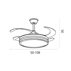 Ventilador de techo New Asgard Bel Air 72W 4 aspas retráctiles marrón Ø108 cm