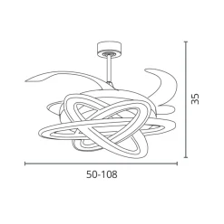 Ventilador de techo Saturno Bel Air 200W 4 aspas retráctiles con luz LED blanco Ø108 cm