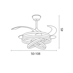 Ventilador de techo Sfera Bel Air 72W 4 aspas retráctiles mando a distancia Ø108