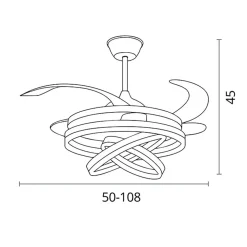Ventilador de techo Sfera Bel Air 72W aspas retráctiles mando a distancia Ø108 cm