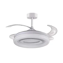 Ventilador de techo Tebe Bel Air 4 aspas retráctiles + mando a distancia blanco Ø108 cm