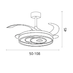 Ventilador de techo Trio Bel Air 72W aspas retráctiles mando a distancia Ø108 cm