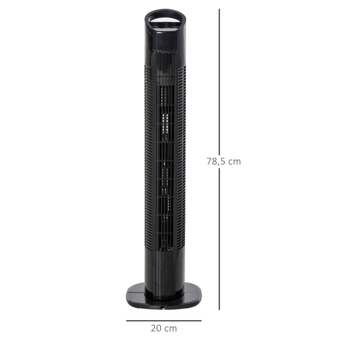 Ventilador de torre Borgoña Homcom 3 modos + 3 velocidades negro 78,5 cm